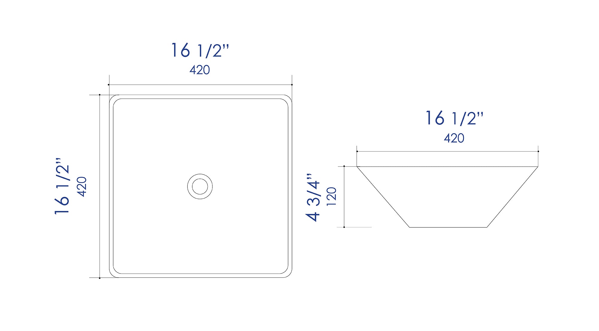 ALFI Brand - White 17" Square Above Mount Ceramic Sink | ABC912 ALFI Brand - White 17" Square Above Mount Ceramic Sink | ABC912