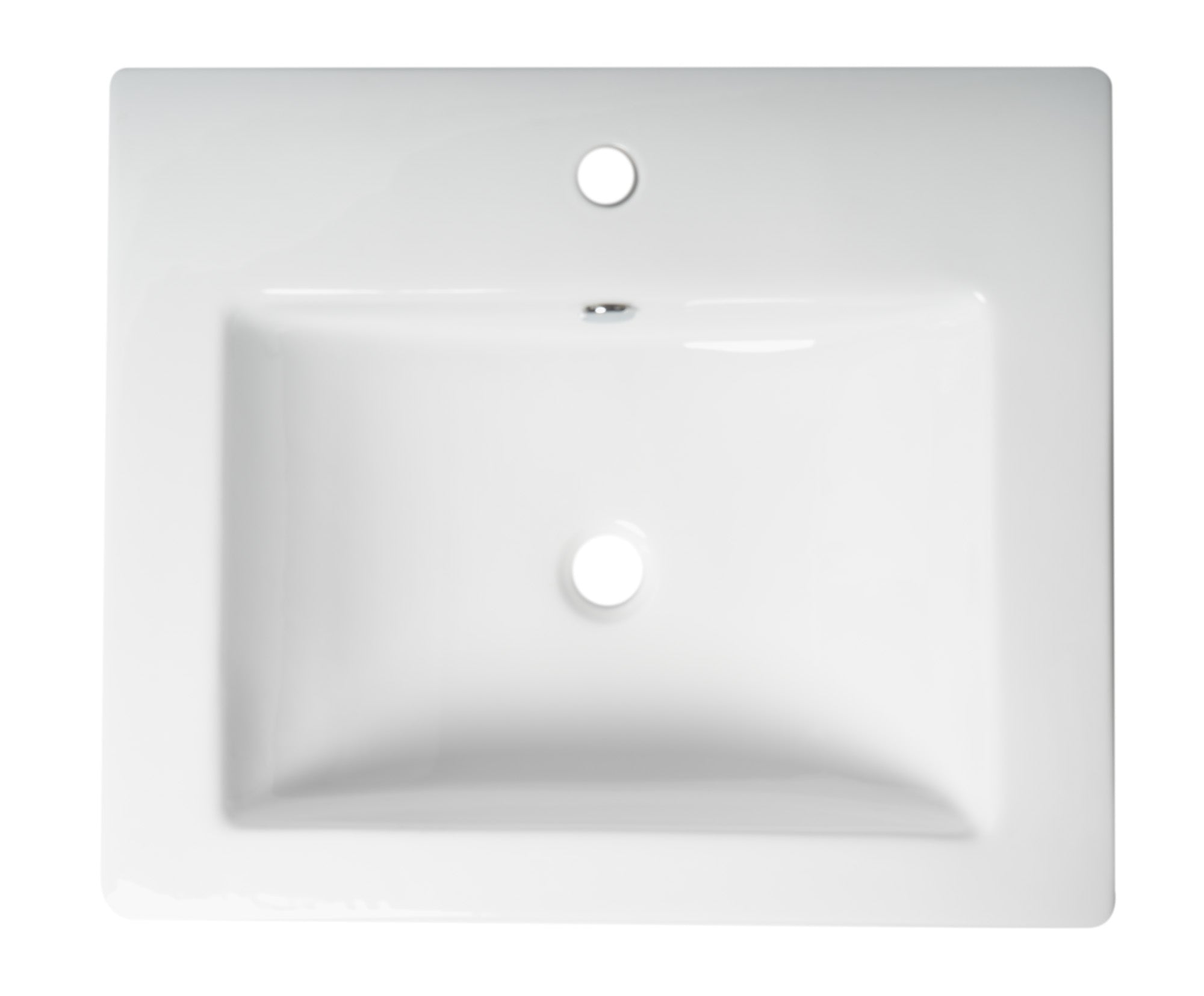 ALFI Brand - White 24" Rectangular Semi Recessed Ceramic Sink with Faucet Hole | ABC701 ALFI Brand - White 24" Rectangular Semi Recessed Ceramic Sink with Faucet Hole | ABC701