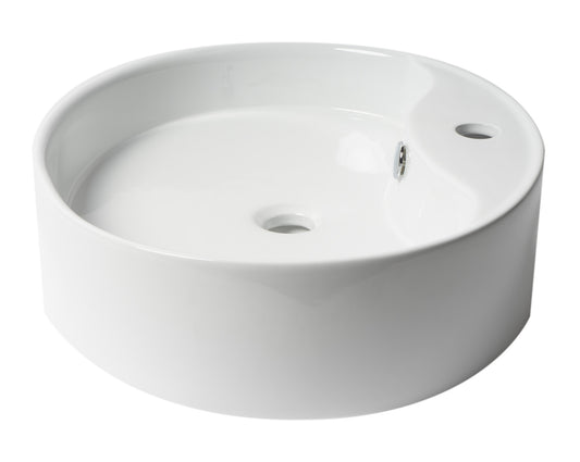 ALFI Brand - White 22" Oval Above Mount Ceramic Sink with Faucet Hole | ABC910