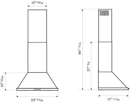 Bertazzoni | 24" Chimney hood - 1 motors - 600 CFM | KCH24XV