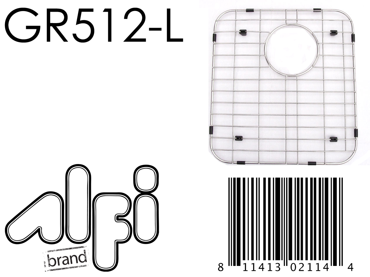 ALFI Brand - Left Side Solid Stainless Steel Kitchen Sink Grid | GR512L ALFI Brand - Left Side Solid Stainless Steel Kitchen Sink Grid | GR512L
