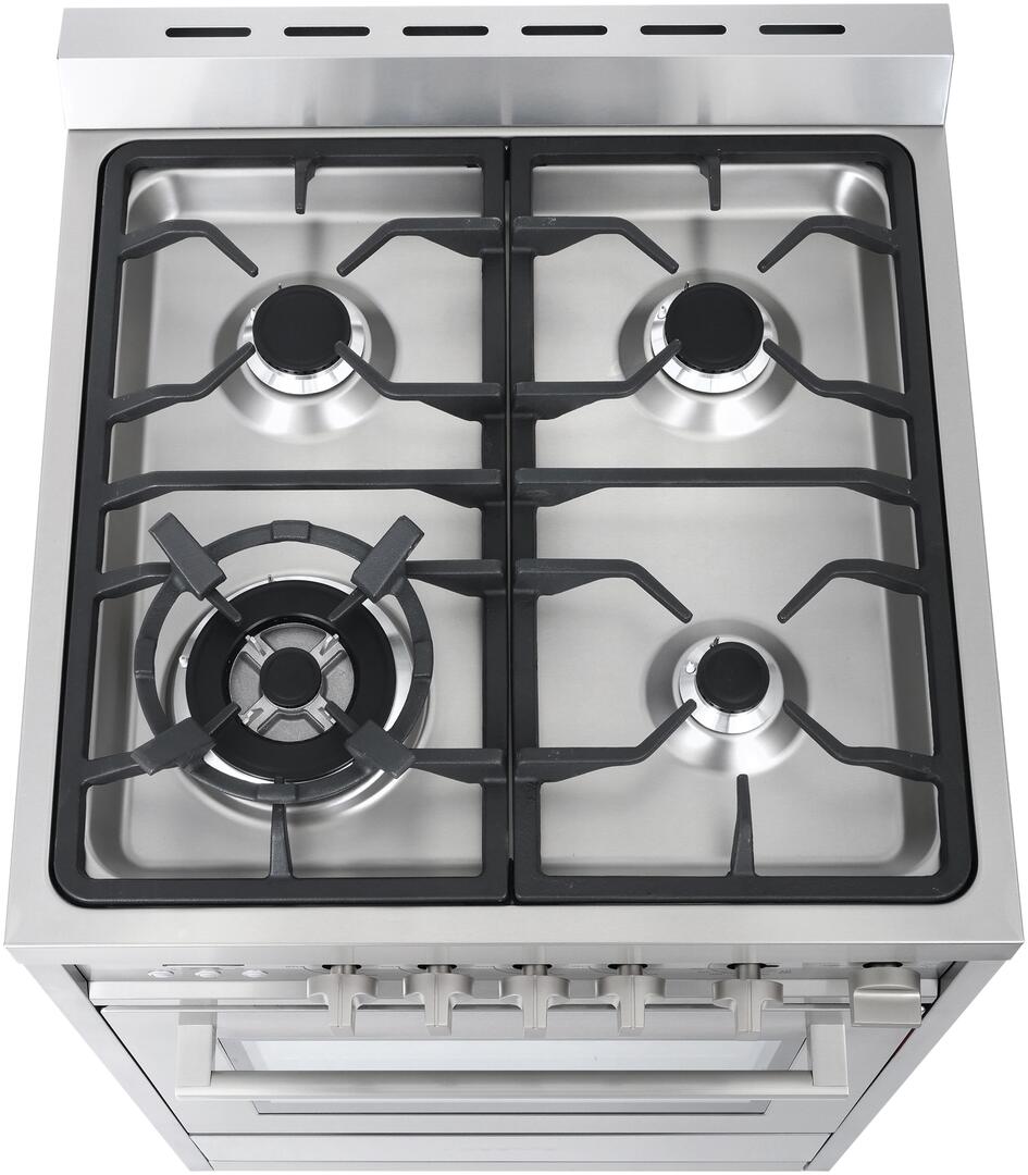 Cosmo - 24 in. 2.73 cu. ft. Single Oven Gas Range with 4 Burner Cooktop and Heavy Duty Cast Iron Grates in Stainless Steel | COS-244AGC Cosmo - 24 in. 2.73 cu. ft. Single Oven Gas Range with 4 Burner Cooktop and Heavy Duty Cast Iron Grates in Stainless Steel | COS-244AGC
