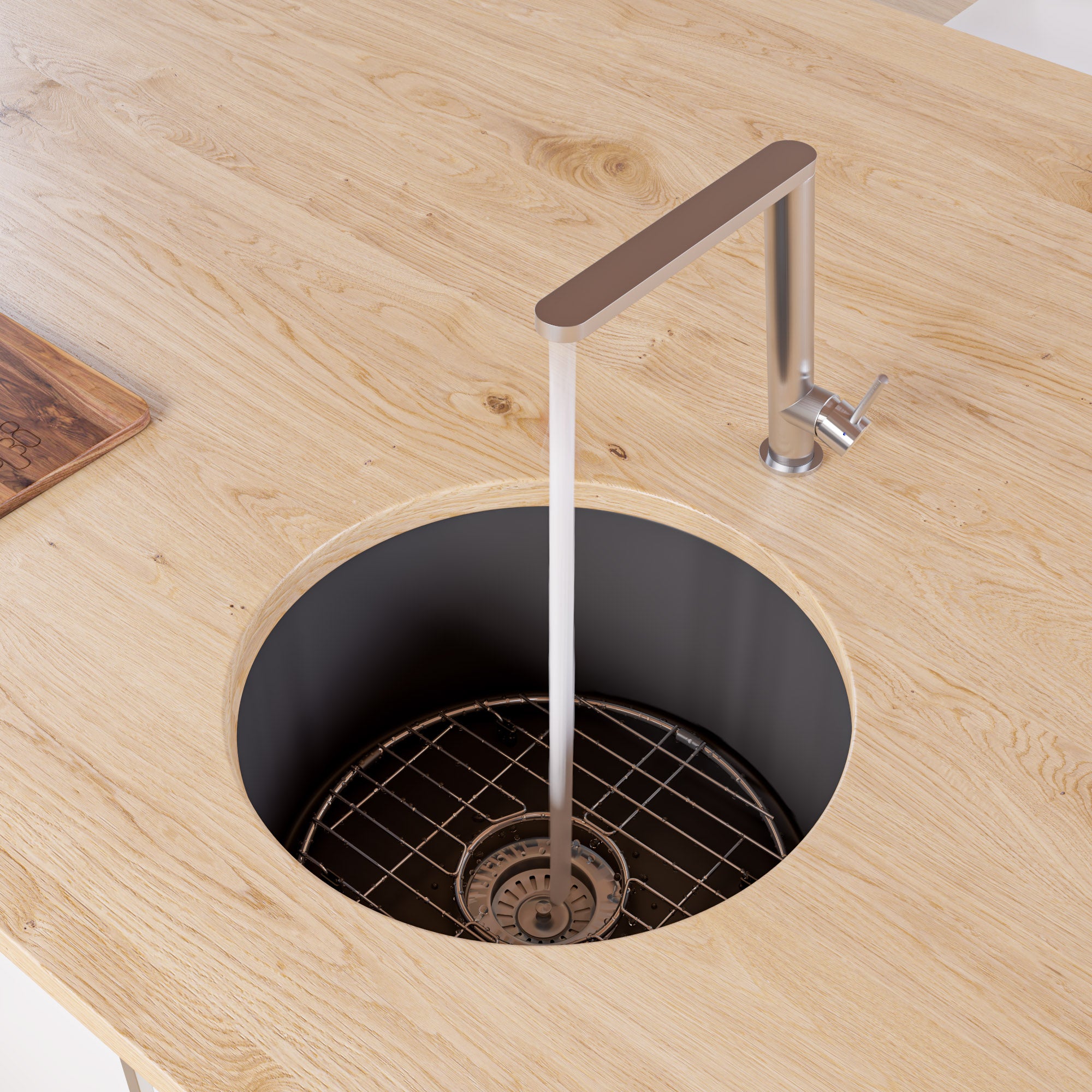ALFI Brand - Black Matte Round 18" x 18" Undermount / Drop In Fireclay Prep Sink | ABF1818R-BM ALFI Brand - Black Matte Round 18" x 18" Undermount / Drop In Fireclay Prep Sink | ABF1818R-BM