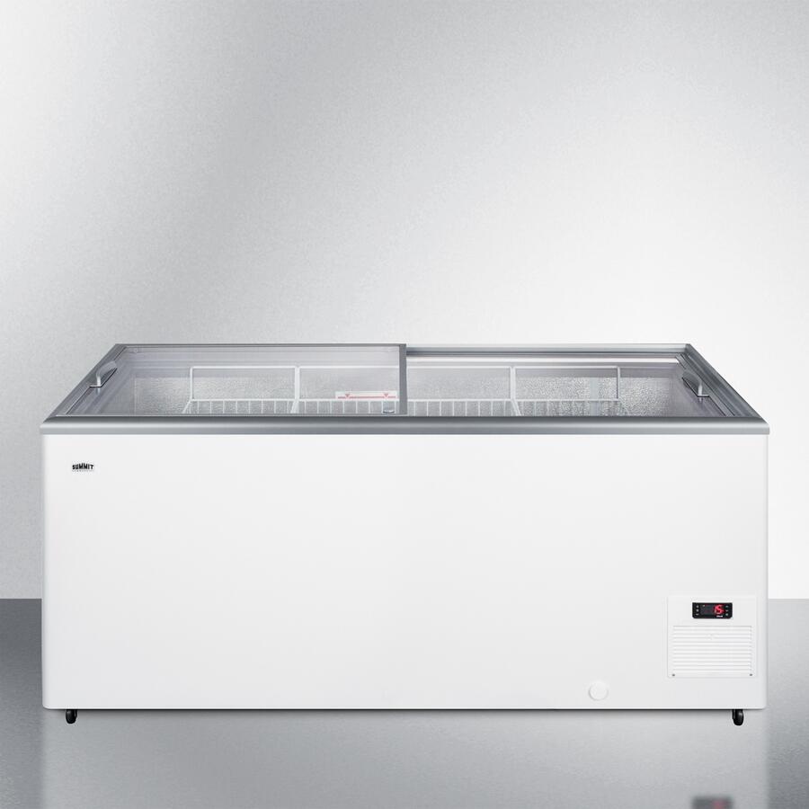 Summit Commercial - 61" 16.6 Cu.Ft. White with Sliding Glass Door & Lock Chest Freezer Summit Commercial - 61" 16.6 Cu.Ft. White with Sliding Glass Door & Lock Chest Freezer