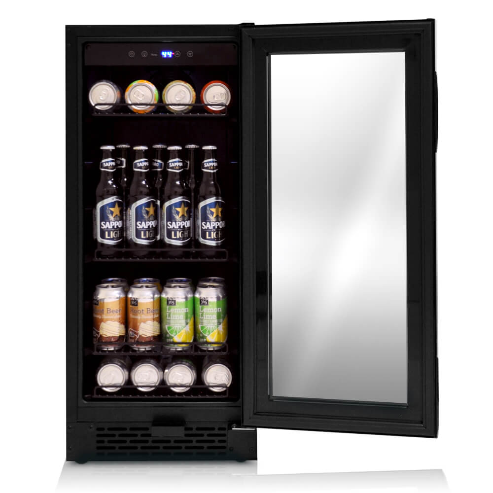 Whynter - Built-in Black Glass 80-can capacity 3.4 cu ft. Beverage Refrigerator | BBR-801BG Whynter - Built-in Black Glass 80-can capacity 3.4 cu ft. Beverage Refrigerator | BBR-801BG