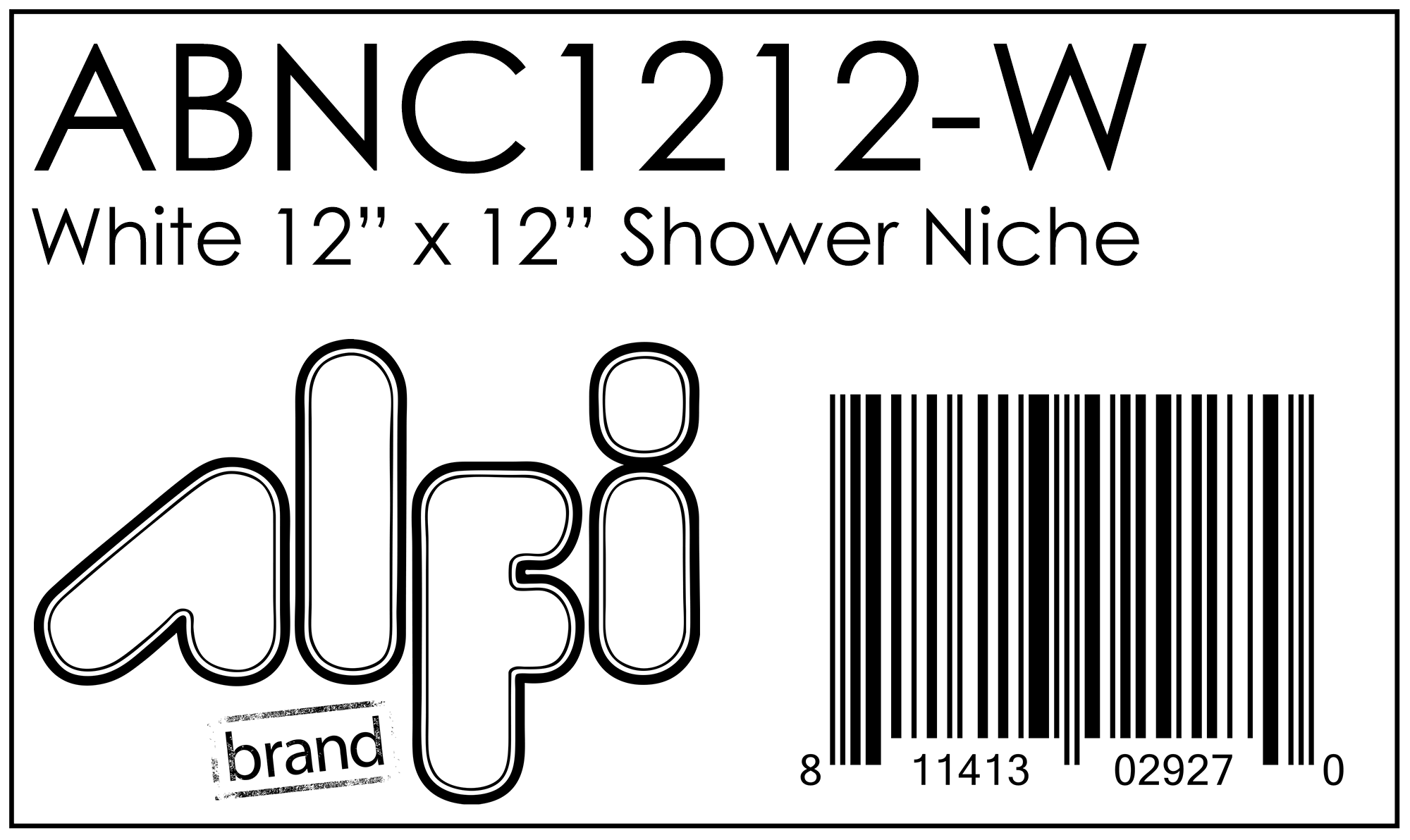 ALFI Brand - 12" x 12" White Matte Stainless Steel Square Single Shelf Bath Shower Niche | ABNC1212-W ALFI Brand - 12" x 12" White Matte Stainless Steel Square Single Shelf Bath Shower Niche | ABNC1212-W
