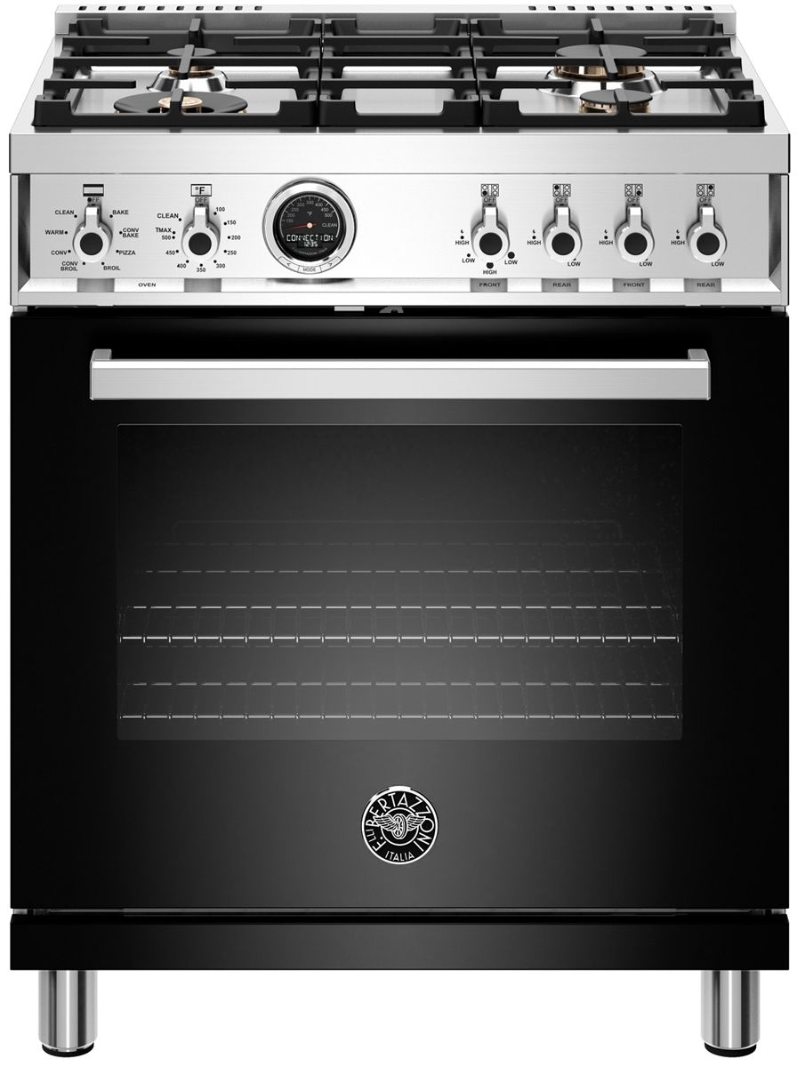 Bertazzoni | 30" Professional Series range - Electric self clean oven - 4 brass burners and 30" Microwave Oven Bundle Bertazzoni | 30" Professional Series range - Electric self clean oven - 4 brass burners and 30" Microwave Oven Bundle