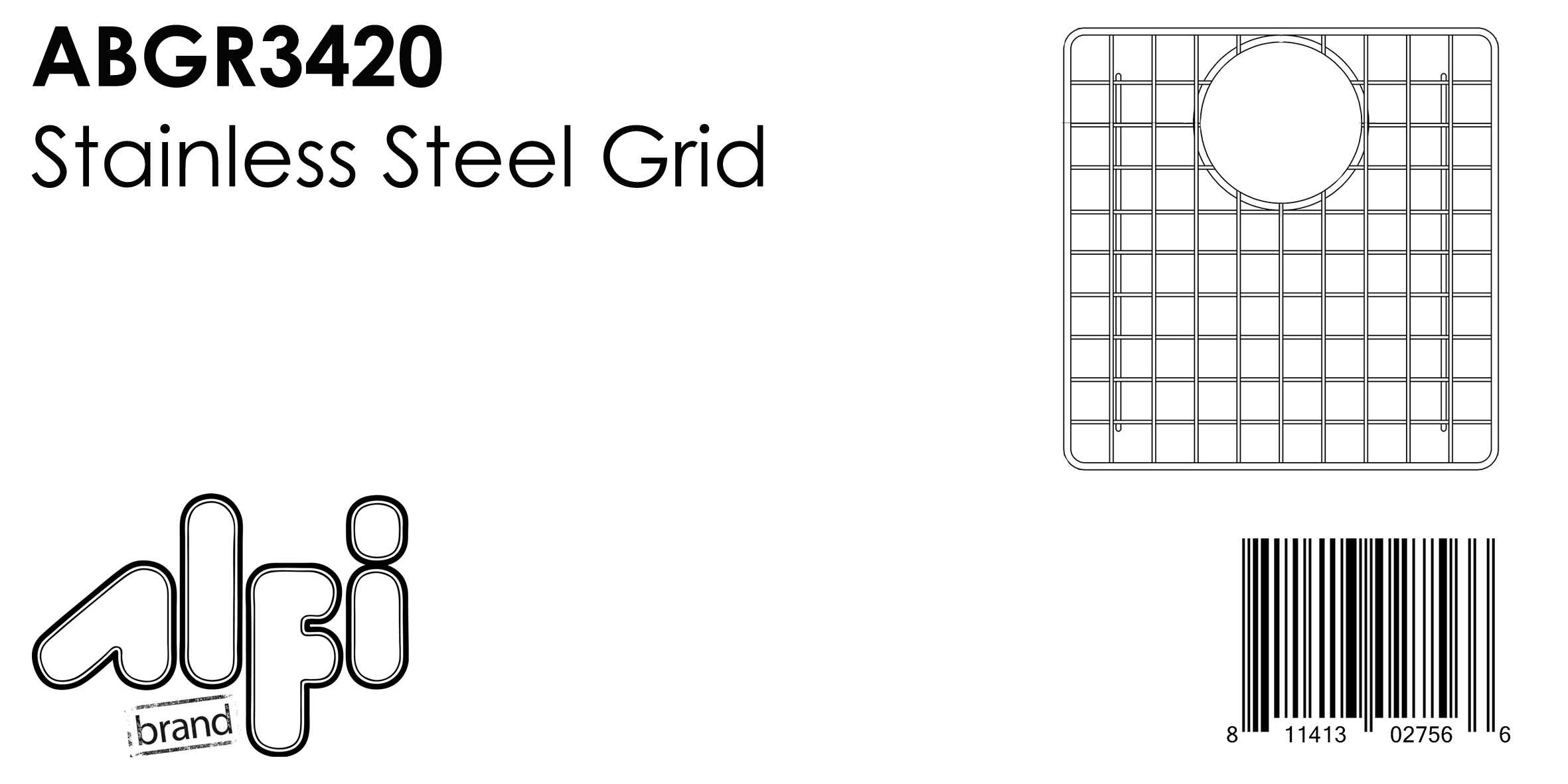 ALFI Brand - Stainless Steel Grid for AB3420DI and AB3420UM | ABGR3420 ALFI Brand - Stainless Steel Grid for AB3420DI and AB3420UM | ABGR3420