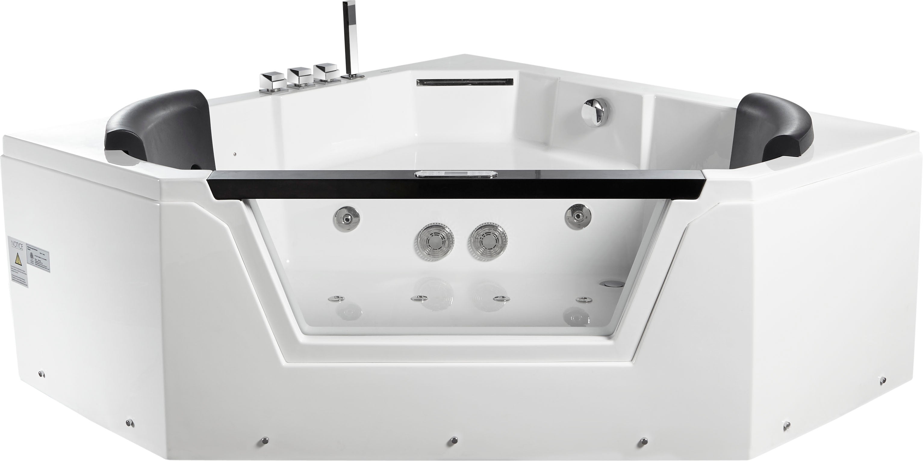 EAGO - 5 ft Clear Corner Acrylic Whirlpool Bathtub for Two | AM156ETL EAGO - 5 ft Clear Corner Acrylic Whirlpool Bathtub for Two | AM156ETL