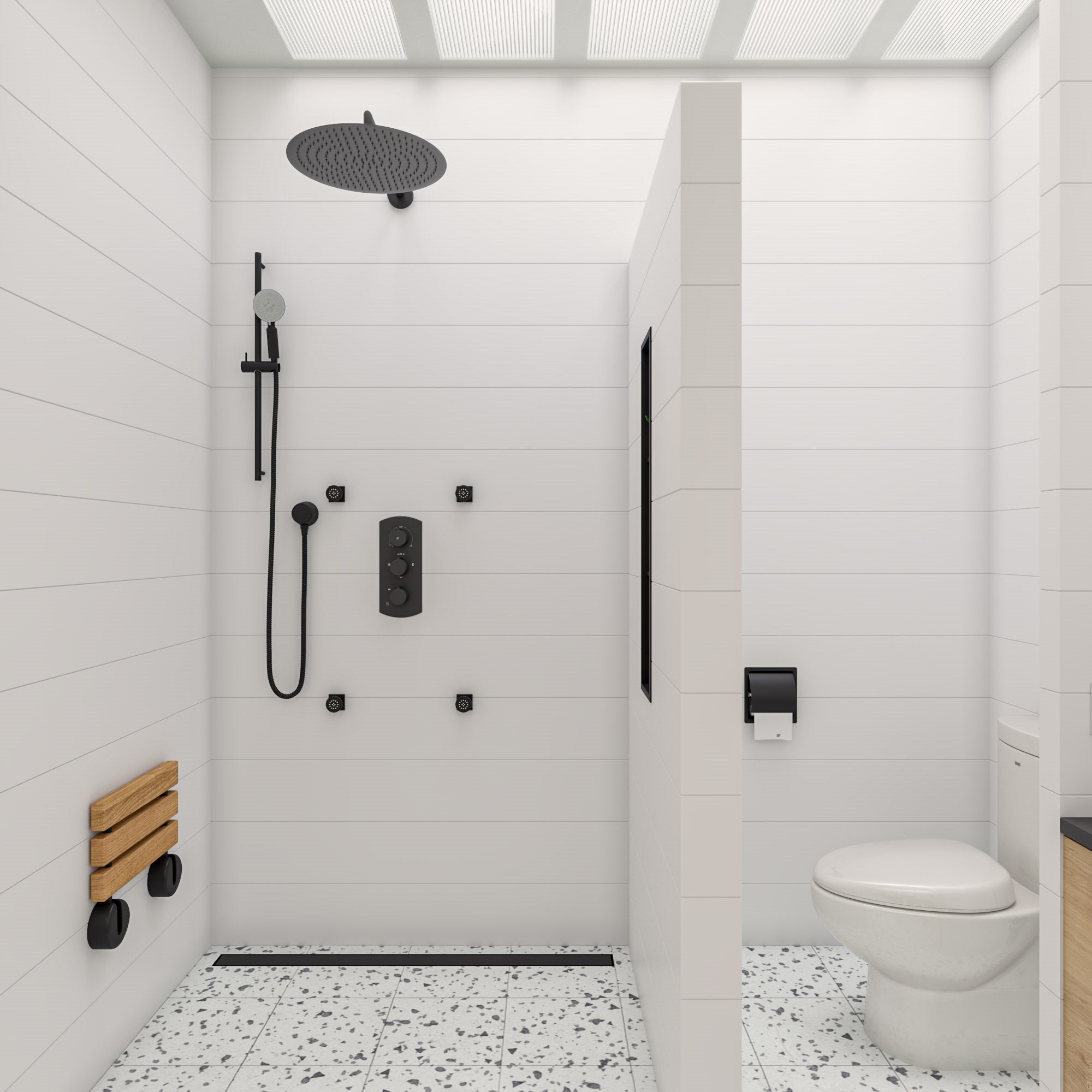 ALFI Brand - Black Matte 2" Round Adjustable Shower Body Spray | AB3830-BM ALFI Brand - Black Matte 2" Round Adjustable Shower Body Spray | AB3830-BM