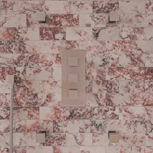 ALFI Brand - Brushed Nickel 2" Square Adjustable Shower Body Spray | AB3820-BN