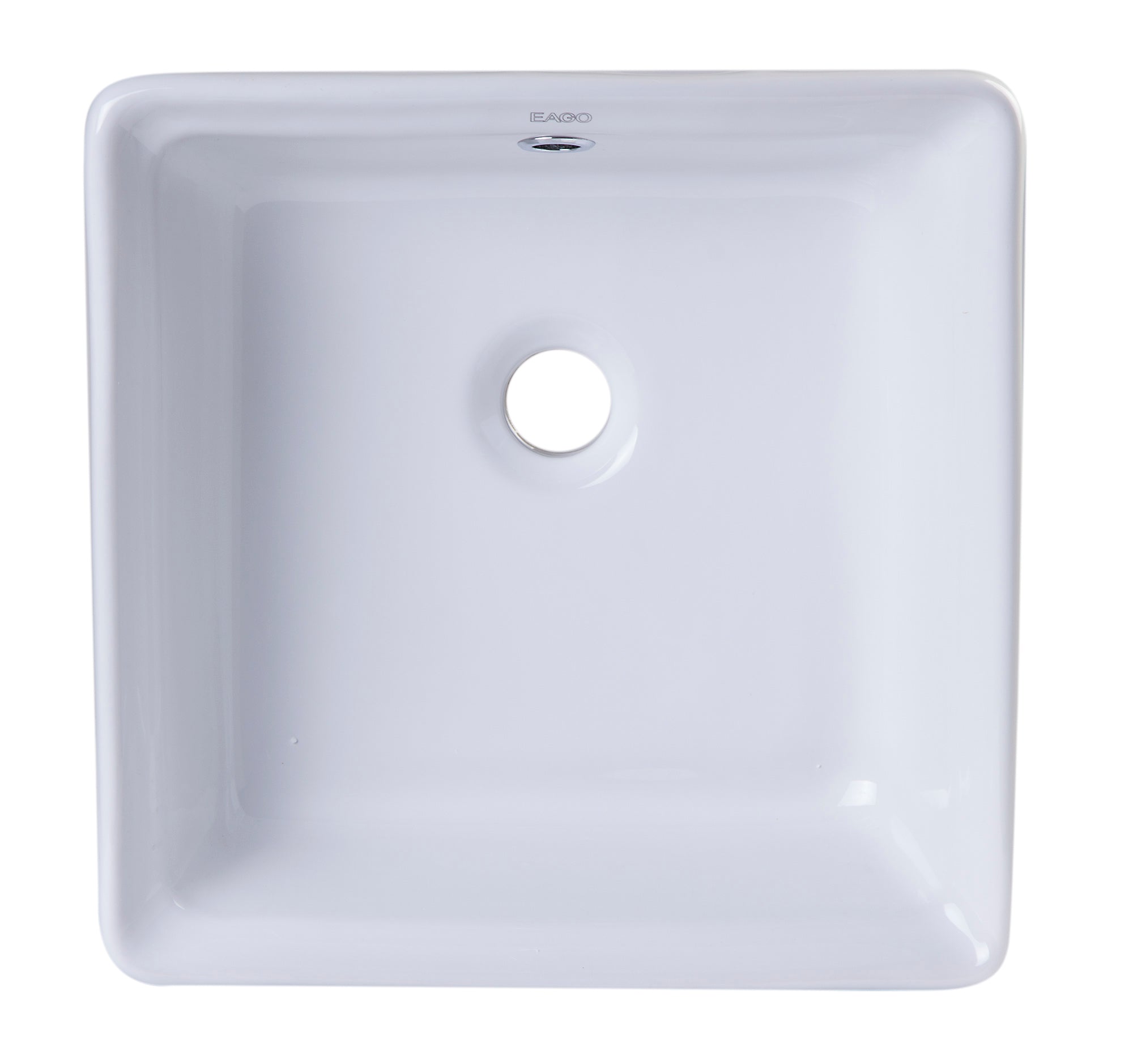 EAGO - 15" SQUARE CERAMIC ABOVE MOUNT BATHROOM BASIN VESSEL SINK | BA130 EAGO - 15" SQUARE CERAMIC ABOVE MOUNT BATHROOM BASIN VESSEL SINK | BA130