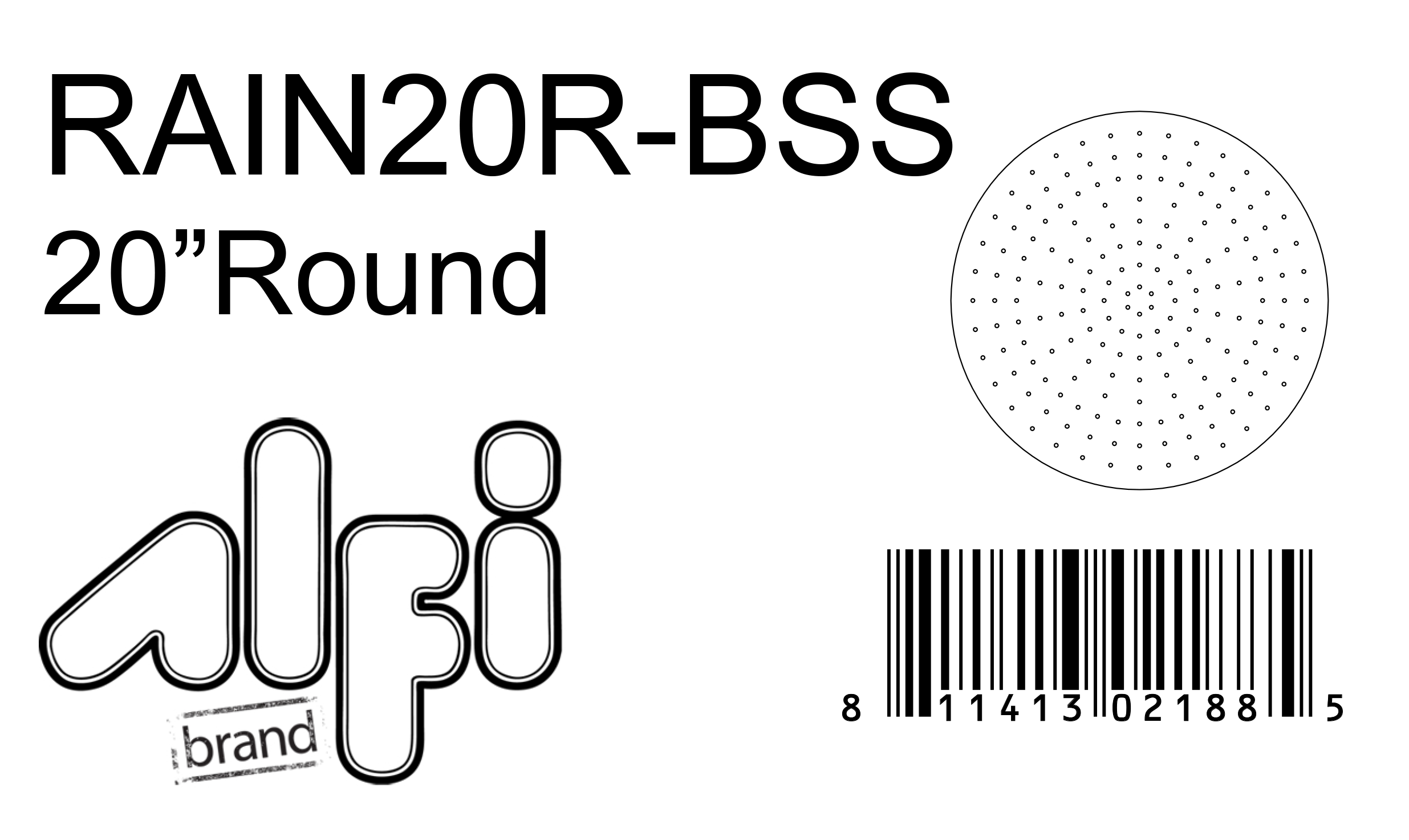 ALFI Brand - 20" Round Brushed Solid Stainless Steel Ultra Thin Rain Shower Head | RAIN20R-BSS ALFI Brand - 20" Round Brushed Solid Stainless Steel Ultra Thin Rain Shower Head | RAIN20R-BSS