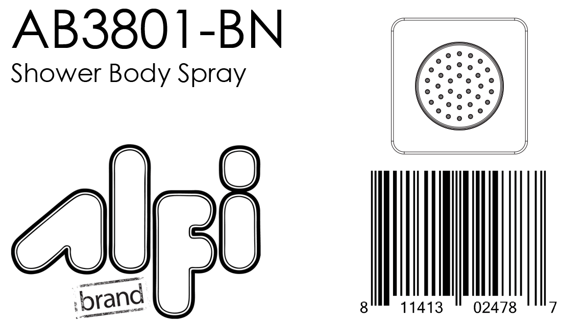 ALFI Brand - Brushed Nickel Flush Mounted Shower Body Spray | AB3801-BN ALFI Brand - Brushed Nickel Flush Mounted Shower Body Spray | AB3801-BN