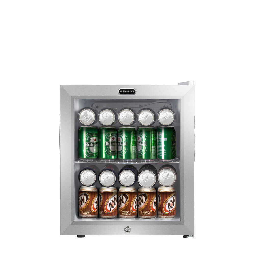 Whynter - 62 Can Capacity Stainless Steel Beverage Refrigerator with Lock | BR-062WS Whynter - 62 Can Capacity Stainless Steel Beverage Refrigerator with Lock | BR-062WS