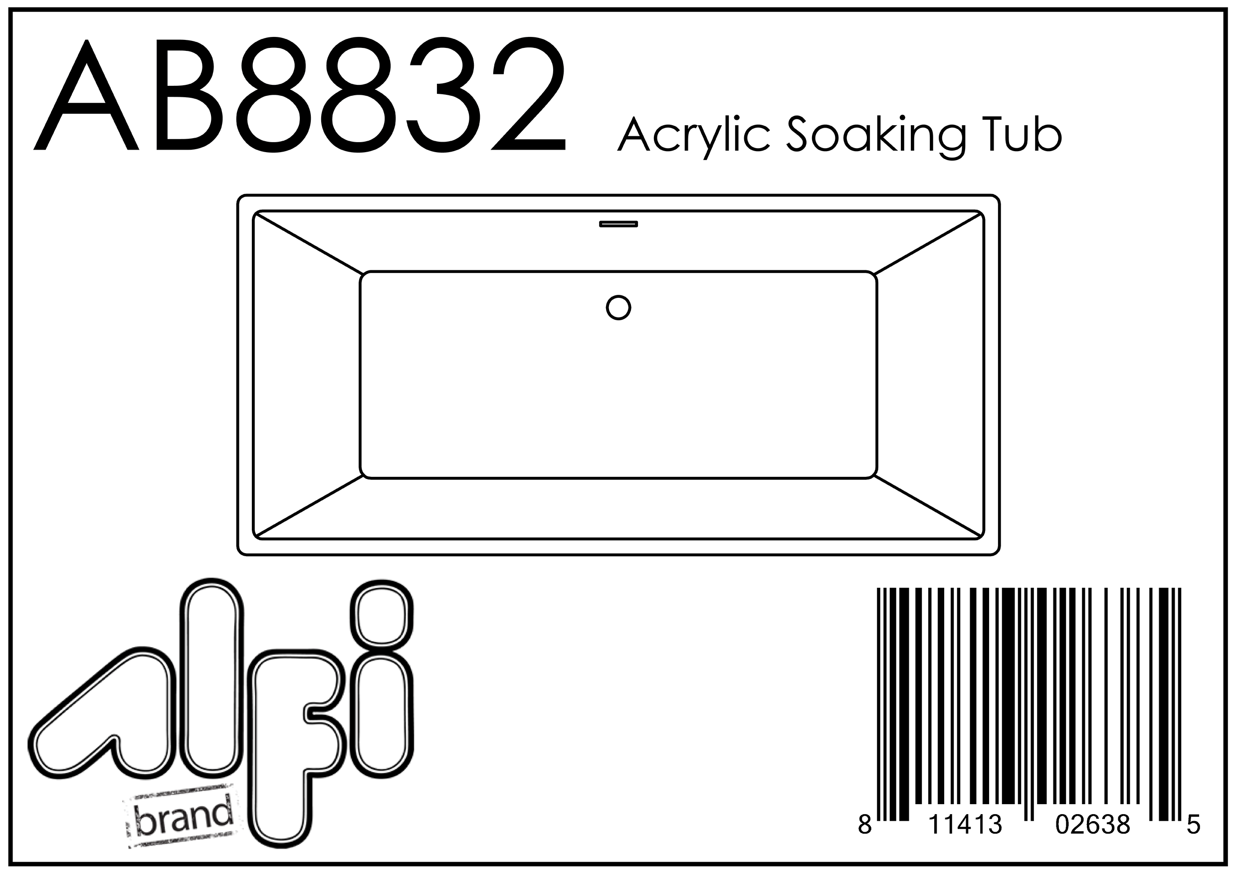 ALFI Brand - 67 inch White Rectangular Acrylic Free Standing Soaking Bathtub | AB8832 ALFI Brand - 67 inch White Rectangular Acrylic Free Standing Soaking Bathtub | AB8832