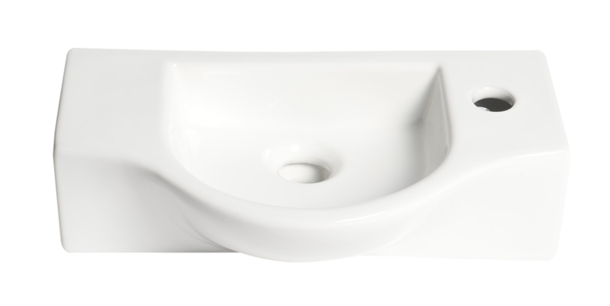 ALFI Brand - White 18" Small Wall Mounted Ceramic Sink with Faucet Hole | ABC114 ALFI Brand - White 18" Small Wall Mounted Ceramic Sink with Faucet Hole | ABC114