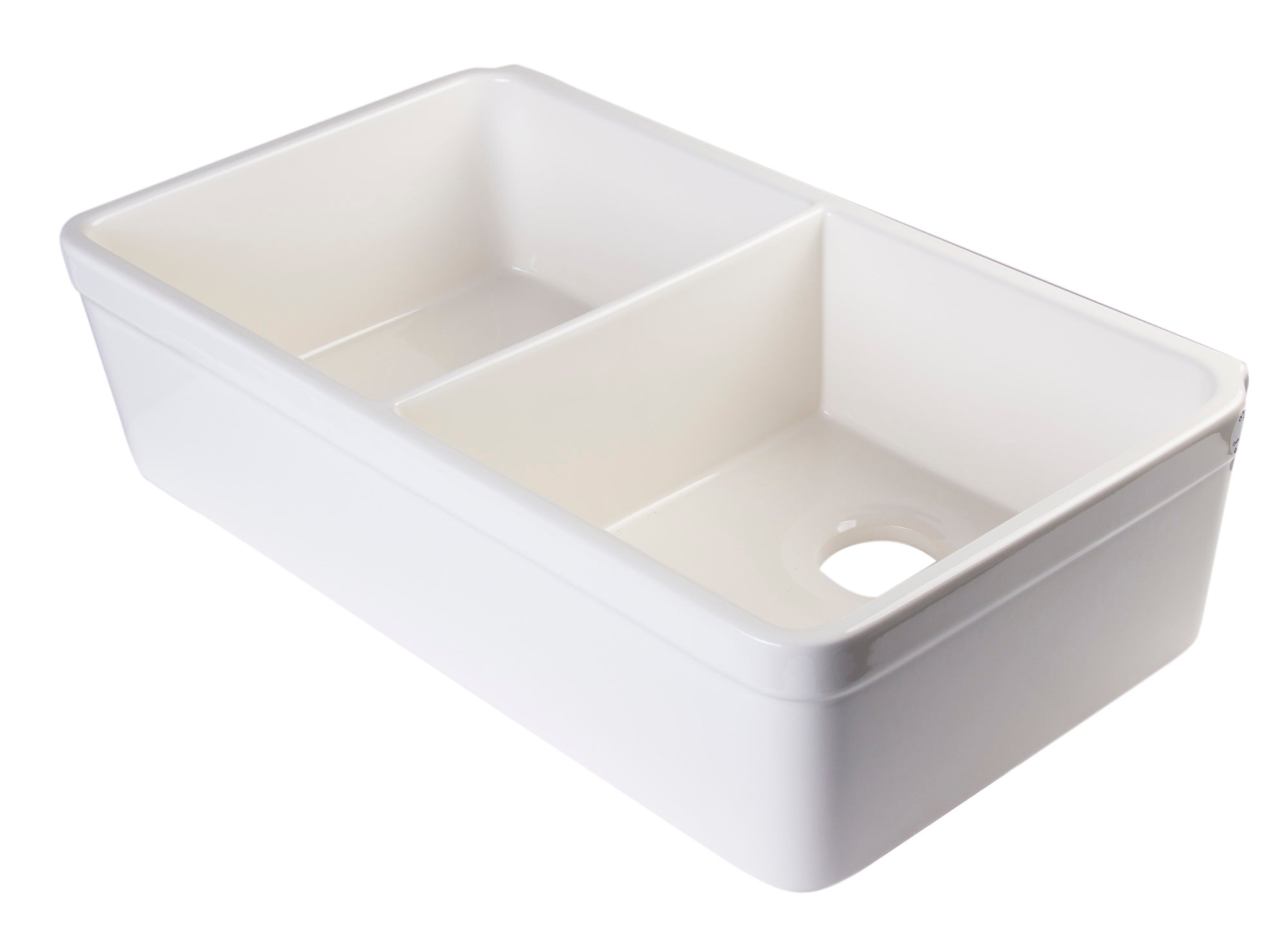 ALFI Brand - Biscuit 32" Double Bowl Lip Apron Fireclay Farmhouse Kitchen Sink with 1 3/4" Lip | AB512-B ALFI Brand - Biscuit 32" Double Bowl Lip Apron Fireclay Farmhouse Kitchen Sink with 1 3/4" Lip | AB512-B