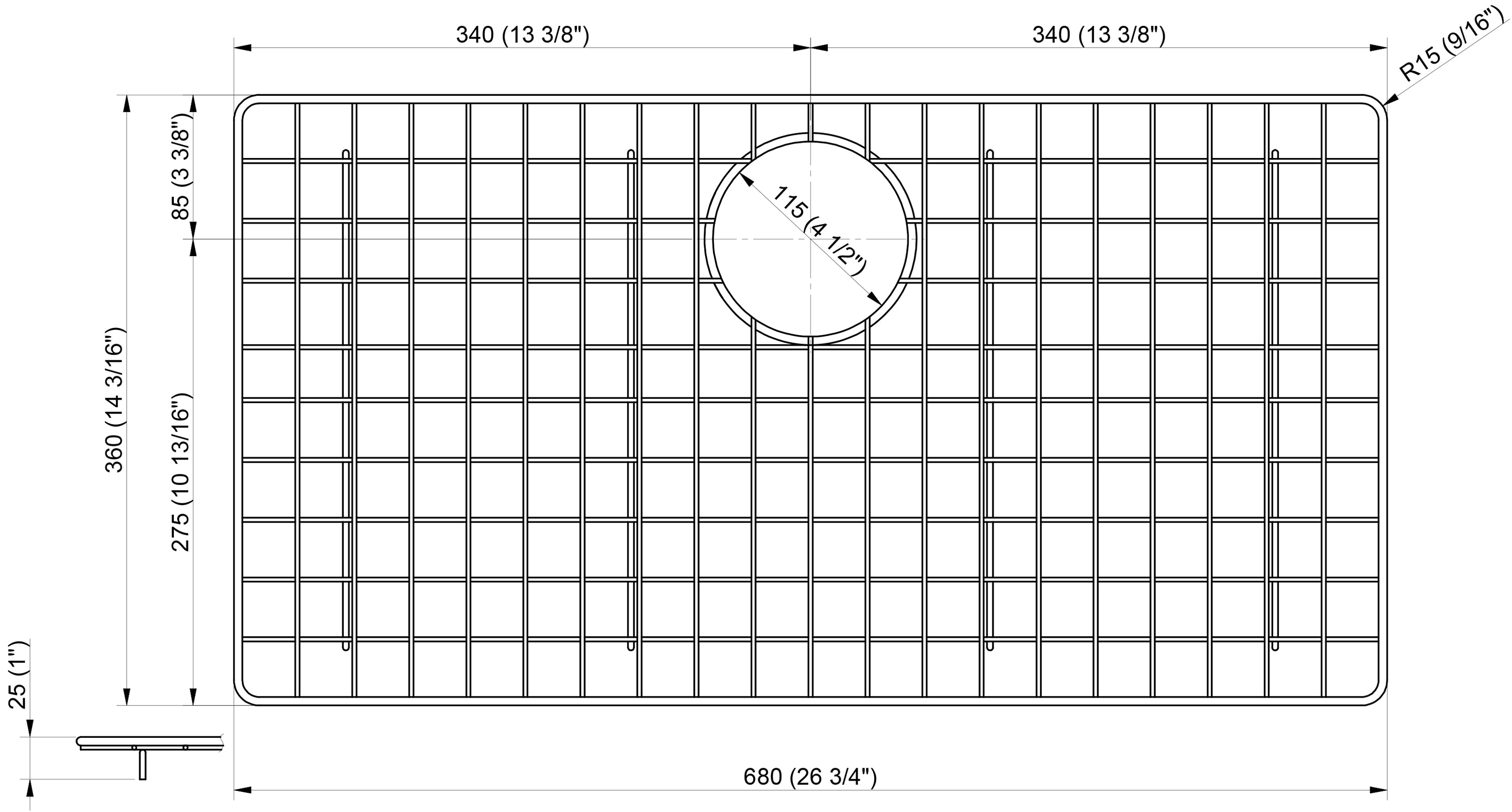 ALFI Brand - Stainless Steel Grid for AB3322DI and AB3322UM | ABGR3322 ALFI Brand - Stainless Steel Grid for AB3322DI and AB3322UM | ABGR3322