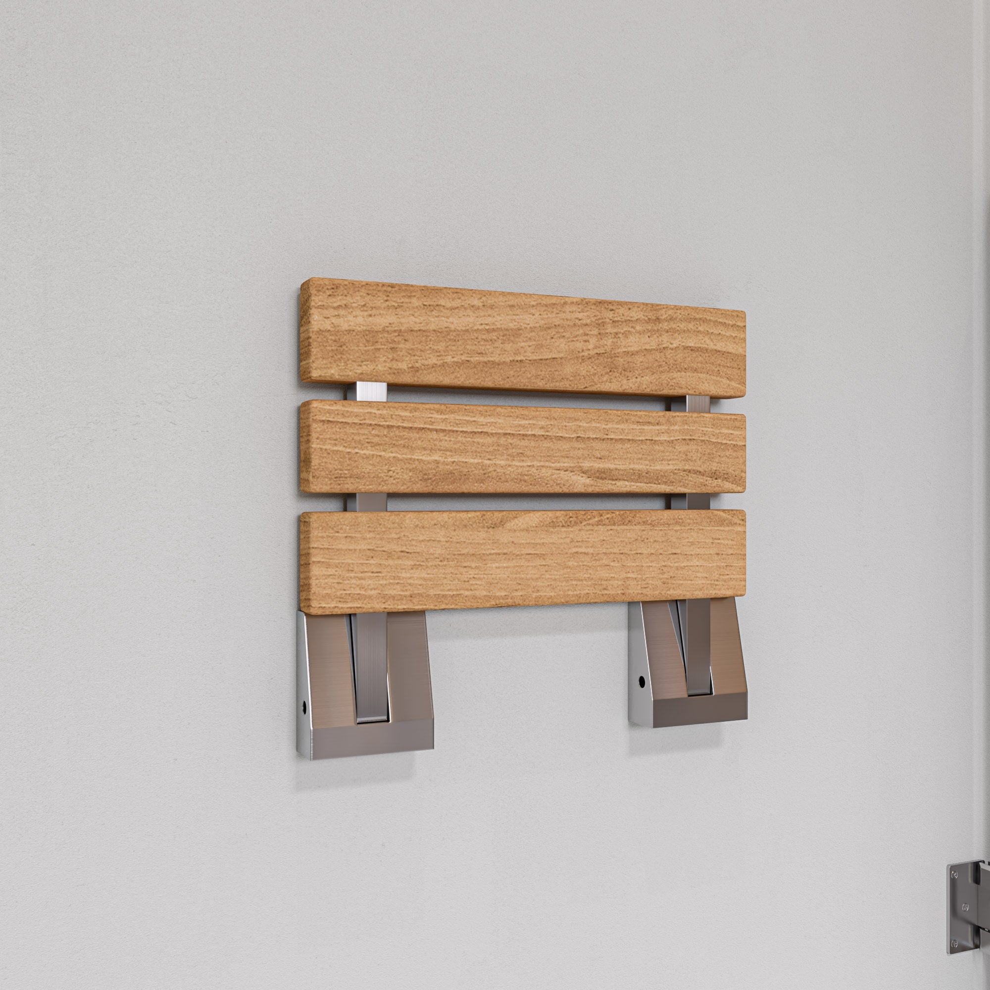 ALFI Brand - Brushed Nickel 16" Folding Teak Wood Shower Seat Bench | ABS16S-BN ALFI Brand - Brushed Nickel 16" Folding Teak Wood Shower Seat Bench | ABS16S-BN