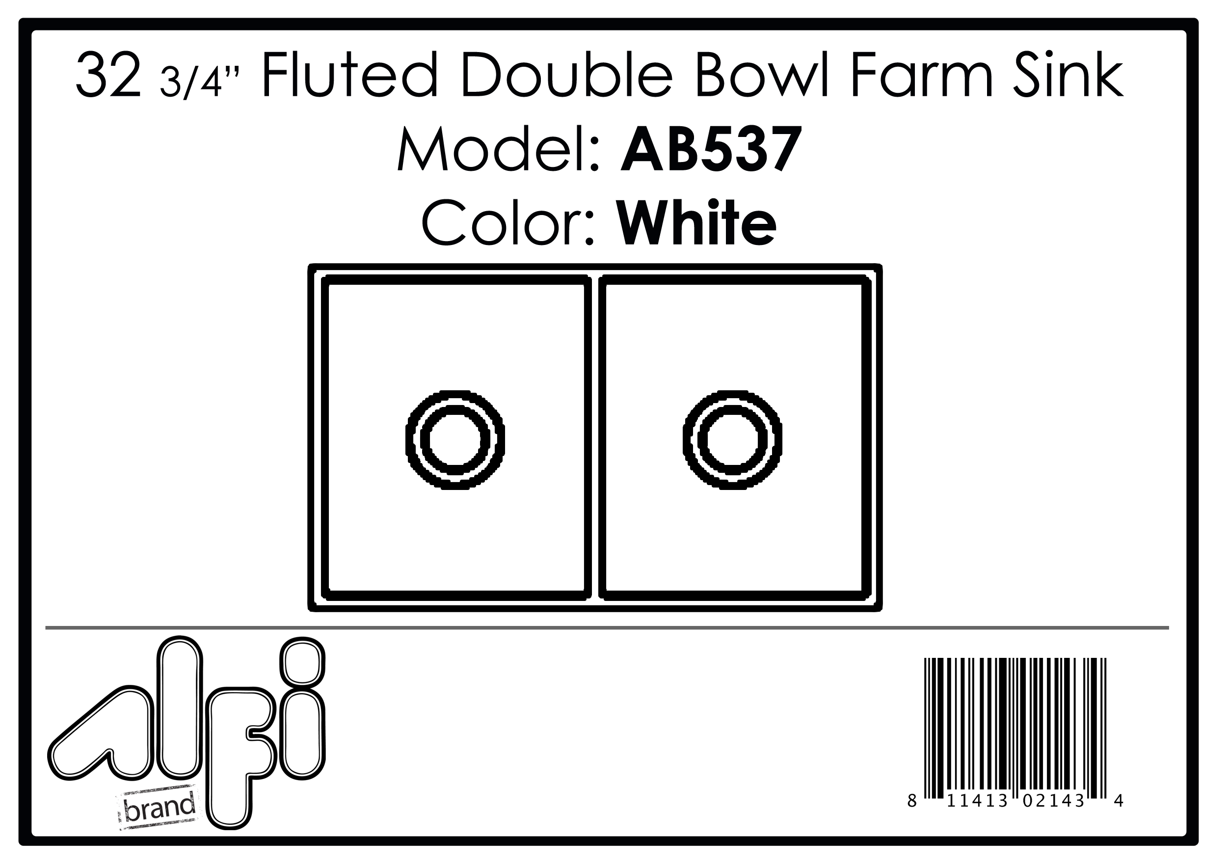 ALFI Brand - White 32" Fluted Apron Double Bowl Fireclay Farmhouse Kitchen Sink | AB537-W ALFI Brand - White 32" Fluted Apron Double Bowl Fireclay Farmhouse Kitchen Sink | AB537-W