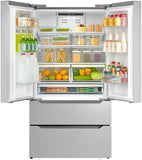 Cosmo - 22.5 cu. ft. 4-Door French Door Refrigerator with Recessed Handle in Stainless Steel, Counter Depth | COS-FDR225RHSS Cosmo - 22.5 cu. ft. 4-Door French Door Refrigerator with Recessed Handle in Stainless Steel, Counter Depth | COS-FDR225RHSS