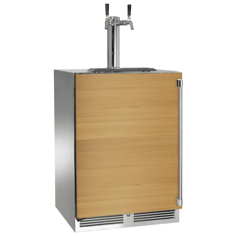Perlick - 24" C-Series Outdoor Beer Dispenser - Dual Tap with fully integrated panel-ready solid door, , with lock - HC24TO-2 Perlick - 24" C-Series Outdoor Beer Dispenser - Dual Tap with fully integrated panel-ready solid door, , with lock - HC24TO-2