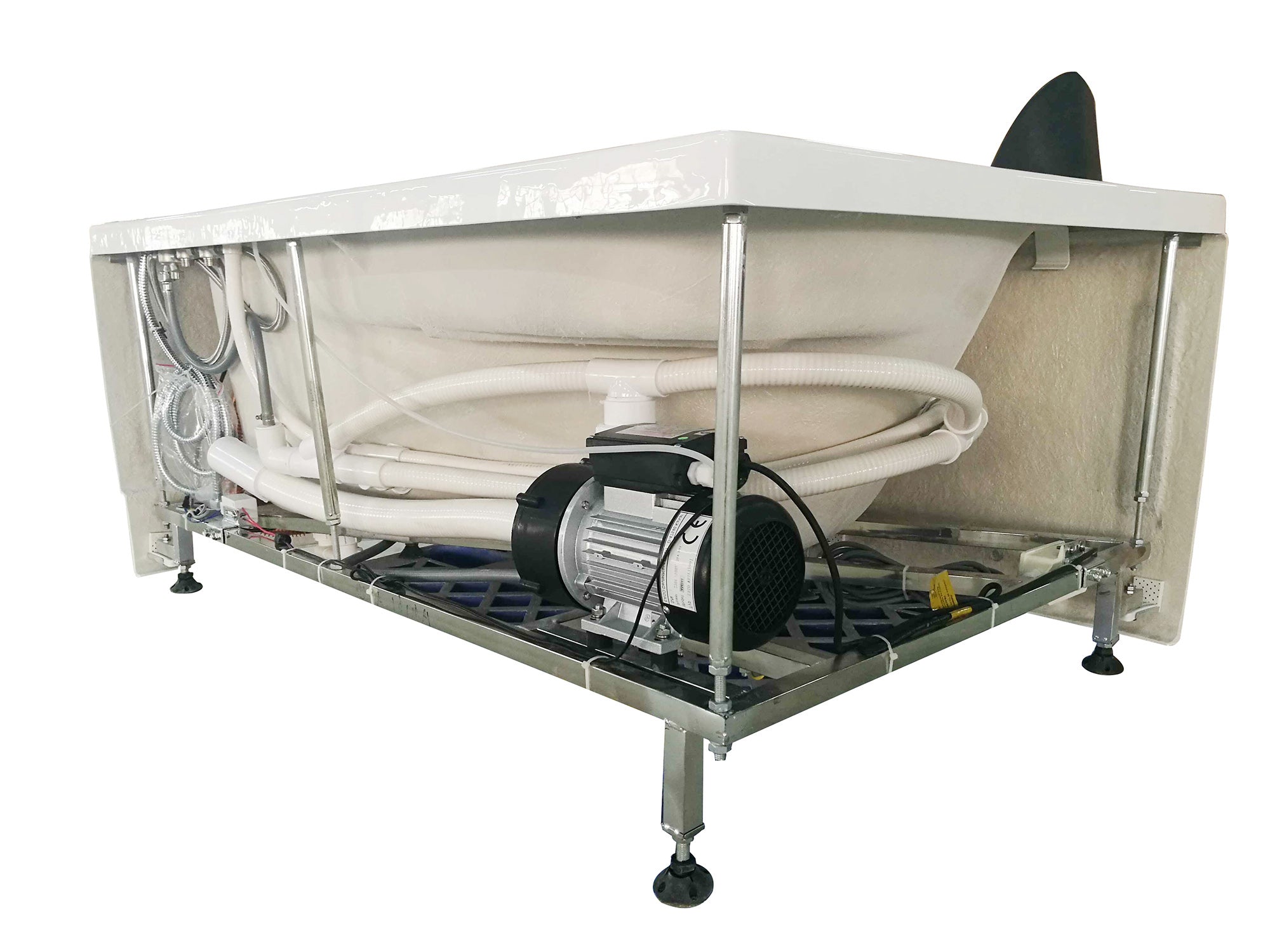 EAGO - 5' Single Person Corner White Acrylic Whirlpool Bath Tub - Drain on Right | AM161-R EAGO - 5' Single Person Corner White Acrylic Whirlpool Bath Tub - Drain on Right | AM161-R