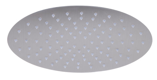ALFI Brand - 12" Oval Brushed Solid Stainless Steel Ultra Thin Rain Shower Head | RAIN128-BSS