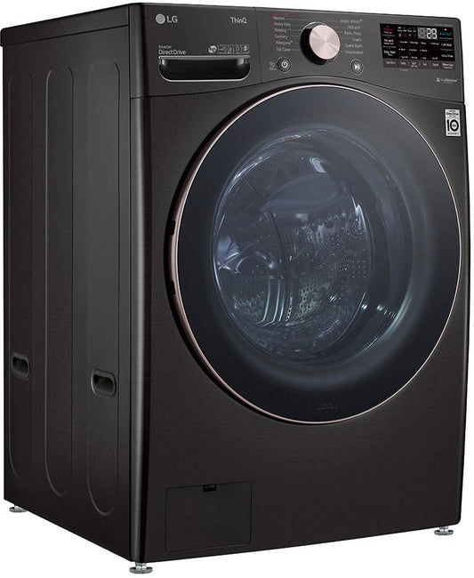 LG - 27 in. 4.5 cu. ft. Ultra Large Capacity Black Steel Smart Front Load Washing Machine with TurboWash360 | WM4000HBA