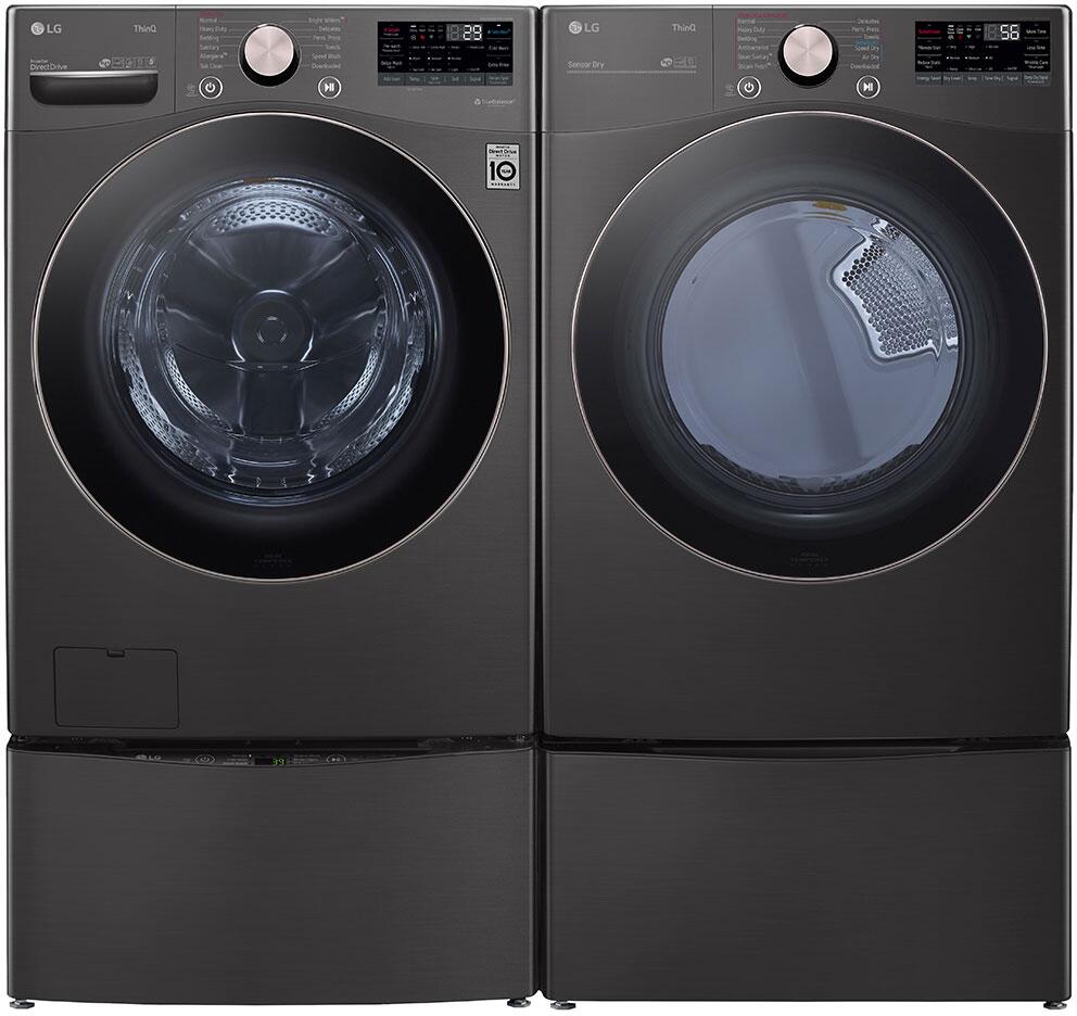 LG - 27 in. 4.5 cu. ft. Ultra Large Capacity Black Steel Smart Front Load Washing Machine with TurboWash360 | WM4000HBA LG - 27 in. 4.5 cu. ft. Ultra Large Capacity Black Steel Smart Front Load Washing Machine with TurboWash360 | WM4000HBA
