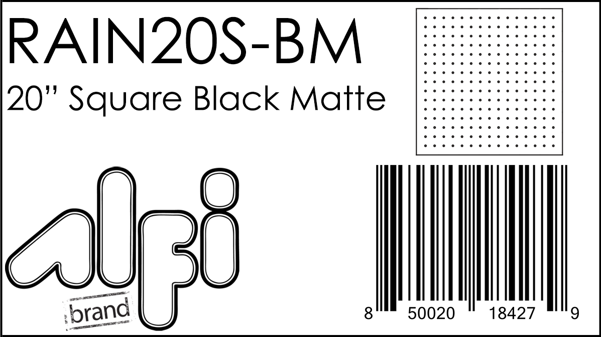 ALFI Brand - Matte Black Stainless Steel 20" Square Ultra-Thin Rain Shower Head | RAIN20S-BM ALFI Brand - Matte Black Stainless Steel 20" Square Ultra-Thin Rain Shower Head | RAIN20S-BM