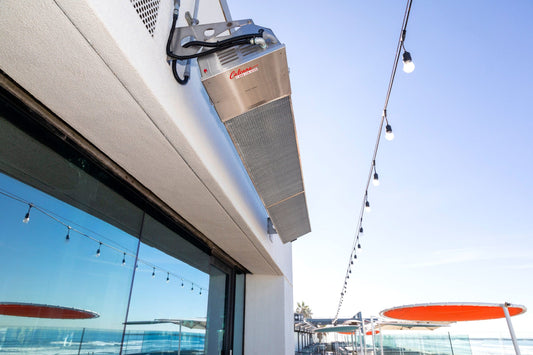 Calcana Commercial Mounted Gas Heaters Calcana Model PH-75HO-10’ High Output, Outdoor Patio Heater, Propane or Natural Gas, 304 Stainless Steel, Patented Modulating Control 37,500 to 75,000 Btu