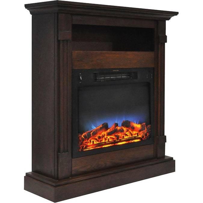 Cambridge Cambridge Sienna 34 In. Electric Fireplace w/ 1500W Log Insert and Walnut Mantel Cambridge Cambridge Sienna 34 In. Electric Fireplace w/ 1500W Log Insert and Walnut Mantel