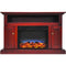 Cambridge Cherry Cambridge Sorrento Electric Fireplace with Multi-Color LED Insert and 47 In. Entertainment Stand in Cherry