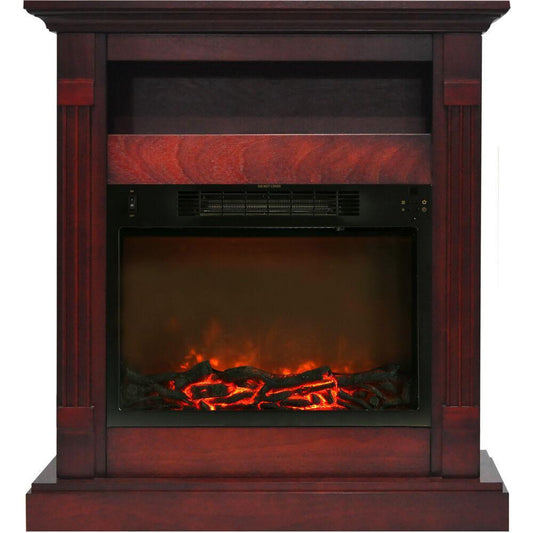 Cambridge Fireplace Mantels and Entertainment Centers Cambridge 34-In. Sienna Electric Fireplace w/ 1500W Log Insert and Cherry Mantel