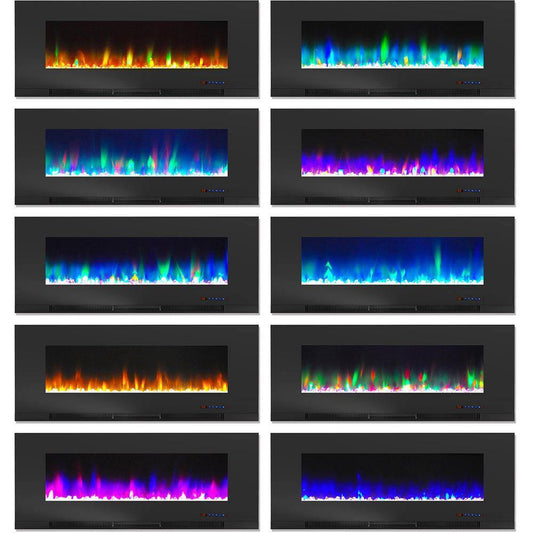 Cambridge Fireplace Mantels and Entertainment Centers Cambridge San Jose Electric Fireplace TV Stand in Black with Color-Changing LED Fireplace Heater and Crystal Rock Display