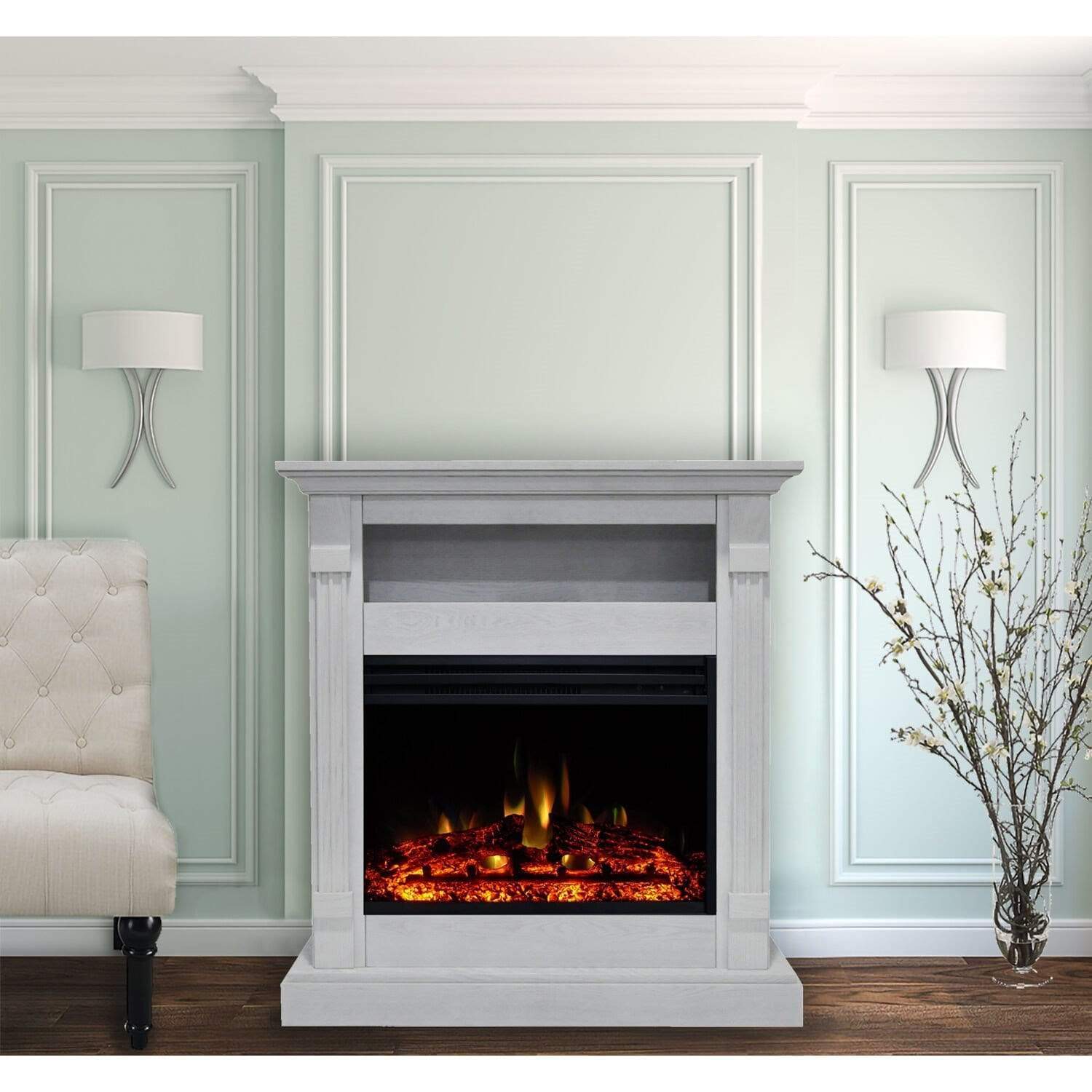 Cambridge Fireplace Mantels and Entertainment Centers Cambridge Sienna 34-In. Electric Fireplace Heater with Walnut Mantel, Enhanced Log Display, Multi-Color Flames, and Remote Control, Cambridge Fireplace Mantels and Entertainment Centers Cambridge Sienna 34-In. Electric Fireplace Heater with Walnut Mantel, Enhanced Log Display, Multi-Color Flames, and Remote Control,