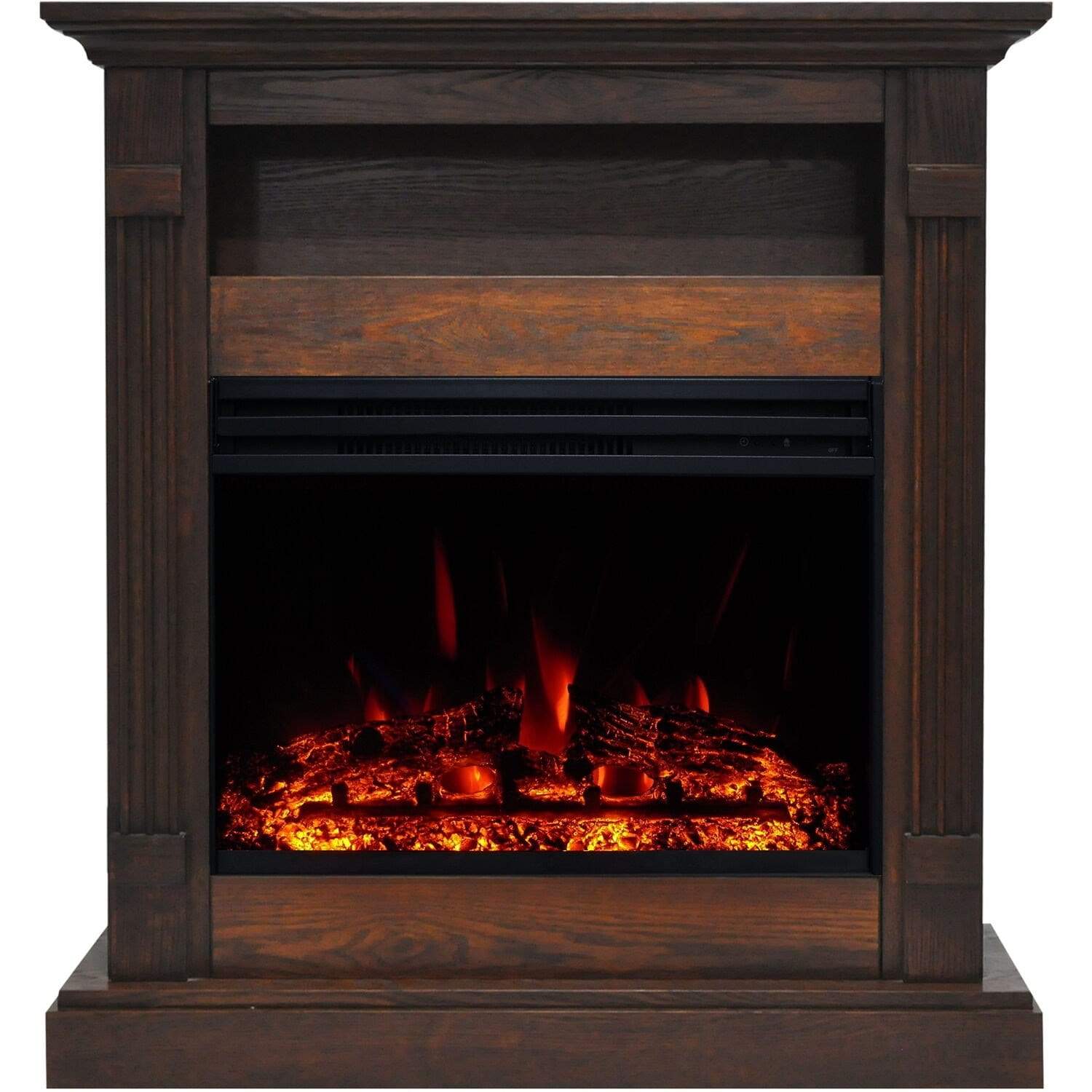 Cambridge Fireplace Mantels and Entertainment Centers Cambridge Sienna 34-In. Electric Fireplace Heater with Walnut Mantel, Enhanced Log Display, Multi-Color Flames, and Remote Control, Cambridge Fireplace Mantels and Entertainment Centers Cambridge Sienna 34-In. Electric Fireplace Heater with Walnut Mantel, Enhanced Log Display, Multi-Color Flames, and Remote Control,