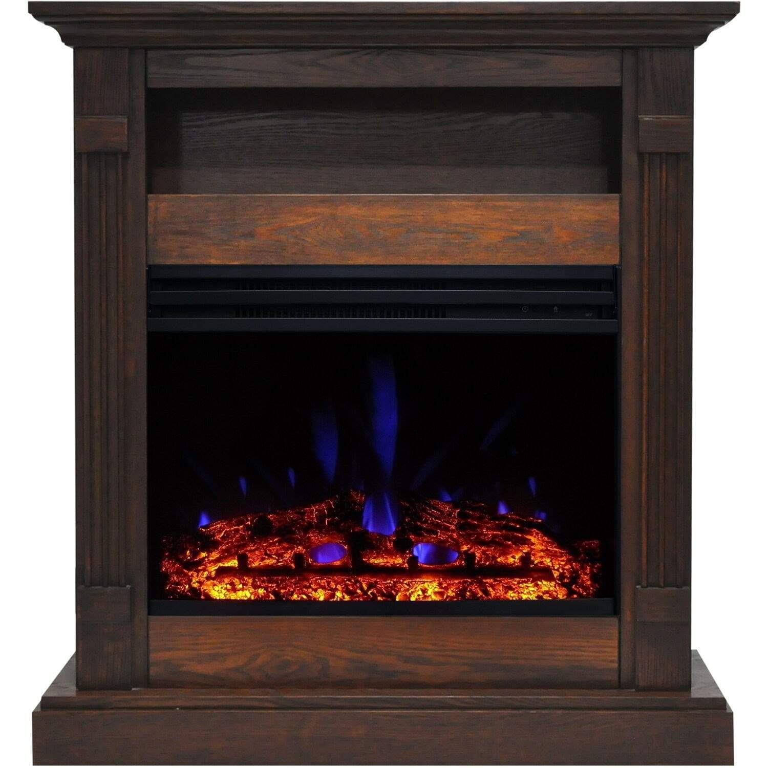 Cambridge Fireplace Mantels and Entertainment Centers Cambridge Sienna 34-In. Electric Fireplace Heater with Walnut Mantel, Enhanced Log Display, Multi-Color Flames, and Remote Control, Cambridge Fireplace Mantels and Entertainment Centers Cambridge Sienna 34-In. Electric Fireplace Heater with Walnut Mantel, Enhanced Log Display, Multi-Color Flames, and Remote Control,