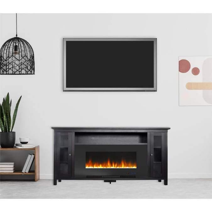 Cambridge Fireplace Mantels and Entertainment Centers Cambridge Somerset 70-In. Black Electric Fireplace TV Stand with Multi-Color LED Flames, Crystal Rock Display, and Remote Control Cambridge Fireplace Mantels and Entertainment Centers Cambridge Somerset 70-In. Black Electric Fireplace TV Stand with Multi-Color LED Flames, Crystal Rock Display, and Remote Control