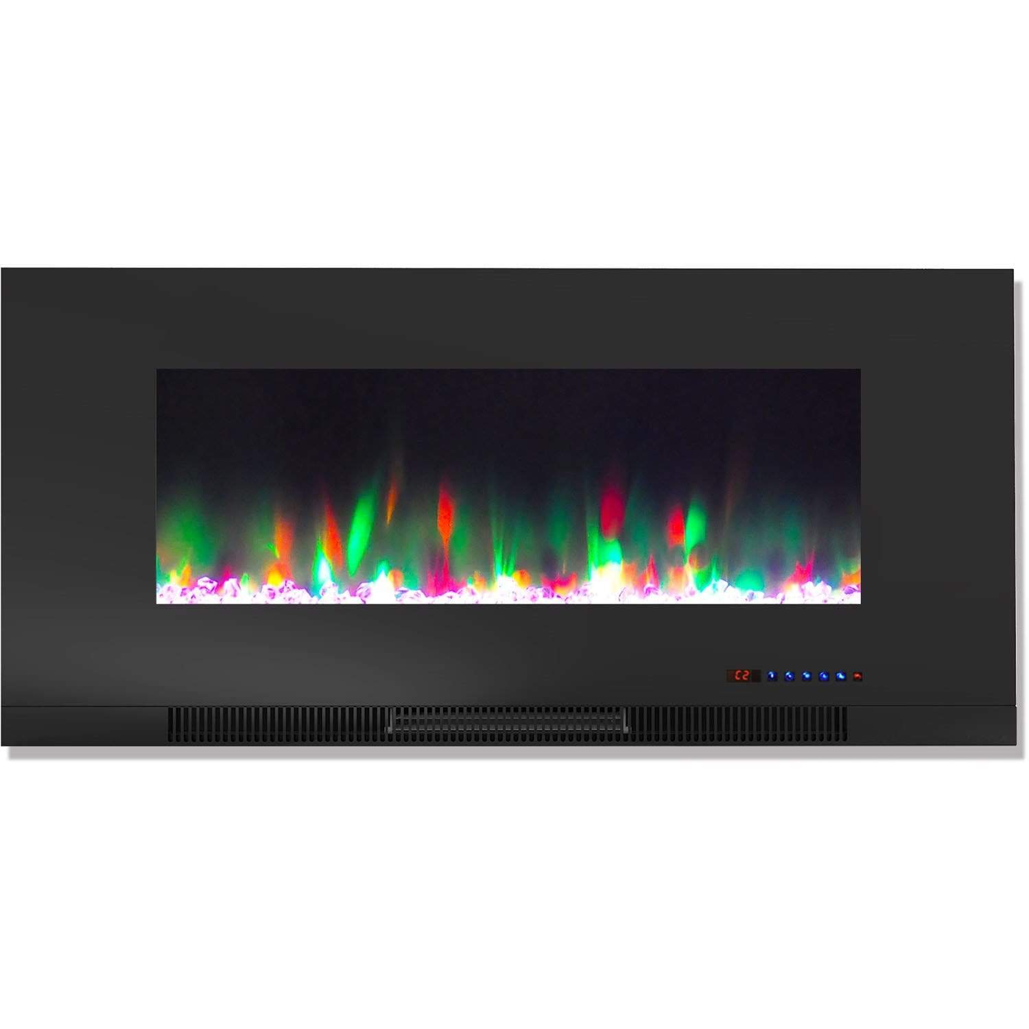 Cambridge Fireplace Mantels and Entertainment Centers Cambridge Somerset 70-In. Black Electric Fireplace TV Stand with Multi-Color LED Flames, Crystal Rock Display, and Remote Control Cambridge Fireplace Mantels and Entertainment Centers Cambridge Somerset 70-In. Black Electric Fireplace TV Stand with Multi-Color LED Flames, Crystal Rock Display, and Remote Control