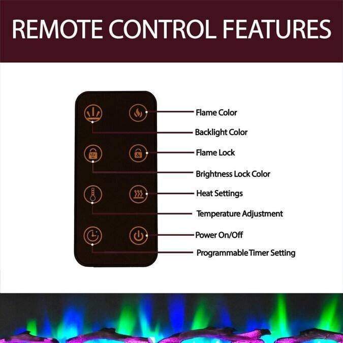 Cambridge Fireplace Mantels and Entertainment Centers Cambridge Somerset 70-In. Electric Fireplace TV Stand with Multi-Color LED Flames, Driftwood Log Display, and Remote Control Cambridge Fireplace Mantels and Entertainment Centers Cambridge Somerset 70-In. Electric Fireplace TV Stand with Multi-Color LED Flames, Driftwood Log Display, and Remote Control