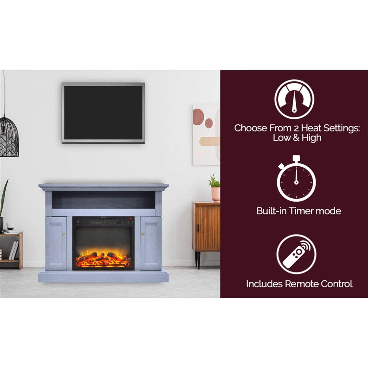 Cambridge Fireplace Mantels and Entertainment Centers Cambridge Sorrento Electric Fireplace with an Enhanced Log Display and 47 In. Entertainment Stand in Cherry Cambridge Fireplace Mantels and Entertainment Centers Cambridge Sorrento Electric Fireplace with an Enhanced Log Display and 47 In. Entertainment Stand in Cherry