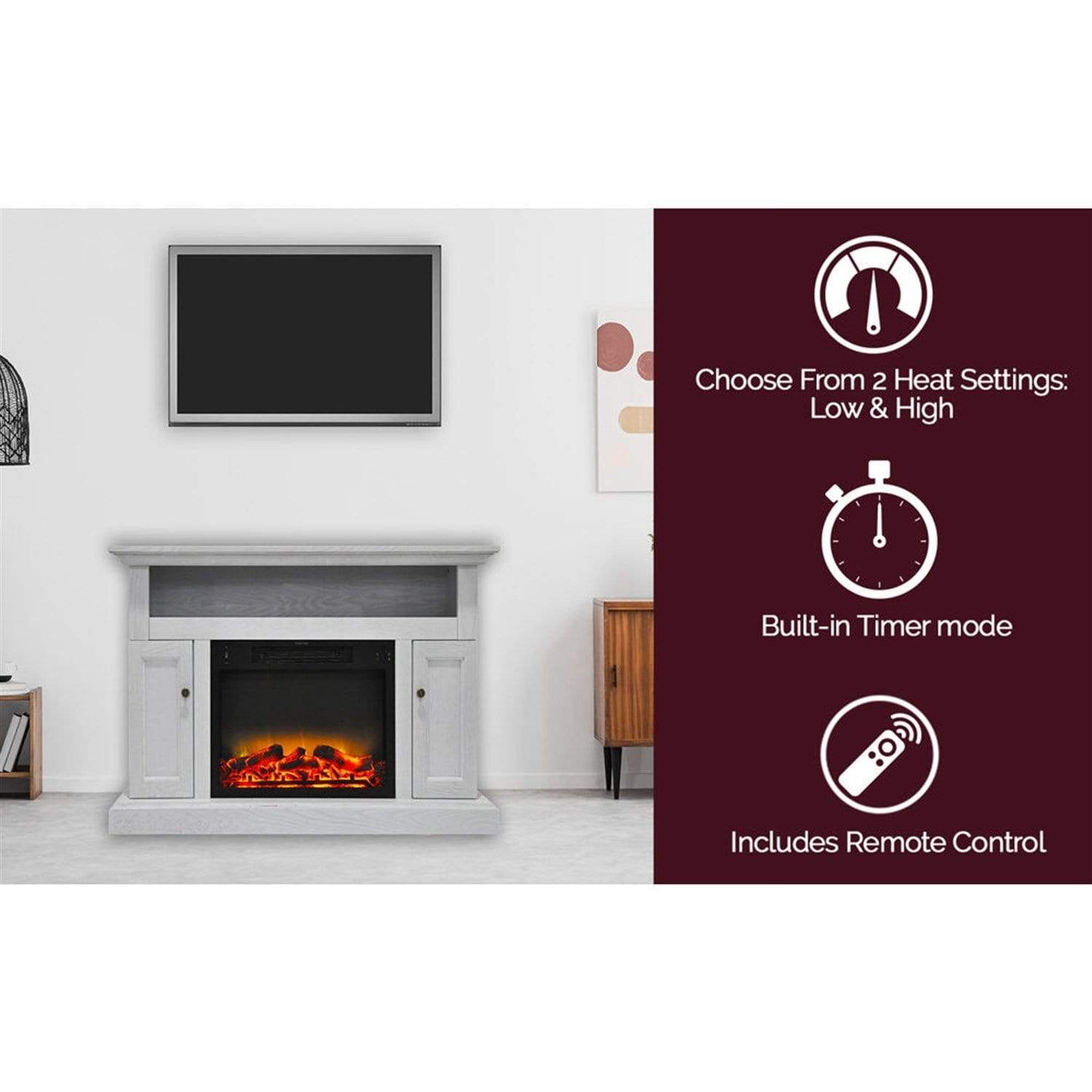 Cambridge Fireplace Mantels and Entertainment Centers Cambridge Sorrento Electric Fireplace with an Enhanced Log Display and 47 In. Entertainment Stand in Cherry Cambridge Fireplace Mantels and Entertainment Centers Cambridge Sorrento Electric Fireplace with an Enhanced Log Display and 47 In. Entertainment Stand in Cherry