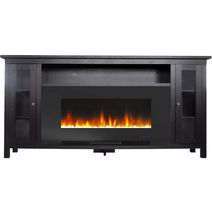 Cambridge Fireplace Mantels and Entertainment Centers Dark Coffee/Black Cambridge Somerset 70-In. Black Electric Fireplace TV Stand with Multi-Color LED Flames, Crystal Rock Display, and Remote Control Cambridge Fireplace Mantels and Entertainment Centers Dark Coffee/Black Cambridge Somerset 70-In. Black Electric Fireplace TV Stand with Multi-Color LED Flames, Crystal Rock Display, and Remote Control