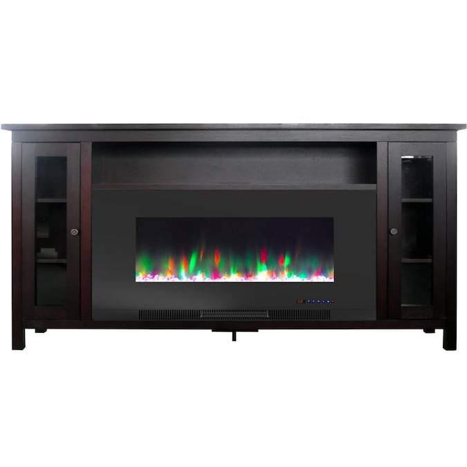 Cambridge Fireplace Mantels and Entertainment Centers Mahogany/Black Cambridge Somerset 70-In. Black Electric Fireplace TV Stand with Multi-Color LED Flames, Crystal Rock Display, and Remote Control Cambridge Fireplace Mantels and Entertainment Centers Mahogany/Black Cambridge Somerset 70-In. Black Electric Fireplace TV Stand with Multi-Color LED Flames, Crystal Rock Display, and Remote Control
