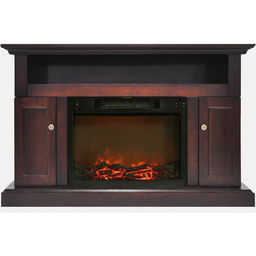 Cambridge Fireplace Mantels and Entertainment Centers Mahogany Cambridge Sorrento Electric Fireplace Heater with 47-In. Mahogany TV Stand, Enhanced Log Display, Multi-Color Flames and Remote Control Cambridge Fireplace Mantels and Entertainment Centers Mahogany Cambridge Sorrento Electric Fireplace Heater with 47-In. Mahogany TV Stand, Enhanced Log Display, Multi-Color Flames and Remote Control