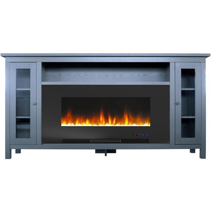 Cambridge Fireplace Mantels and Entertainment Centers Slate Blue/Black Cambridge Somerset 70-In. Black Electric Fireplace TV Stand with Multi-Color LED Flames, Crystal Rock Display, and Remote Control Cambridge Fireplace Mantels and Entertainment Centers Slate Blue/Black Cambridge Somerset 70-In. Black Electric Fireplace TV Stand with Multi-Color LED Flames, Crystal Rock Display, and Remote Control