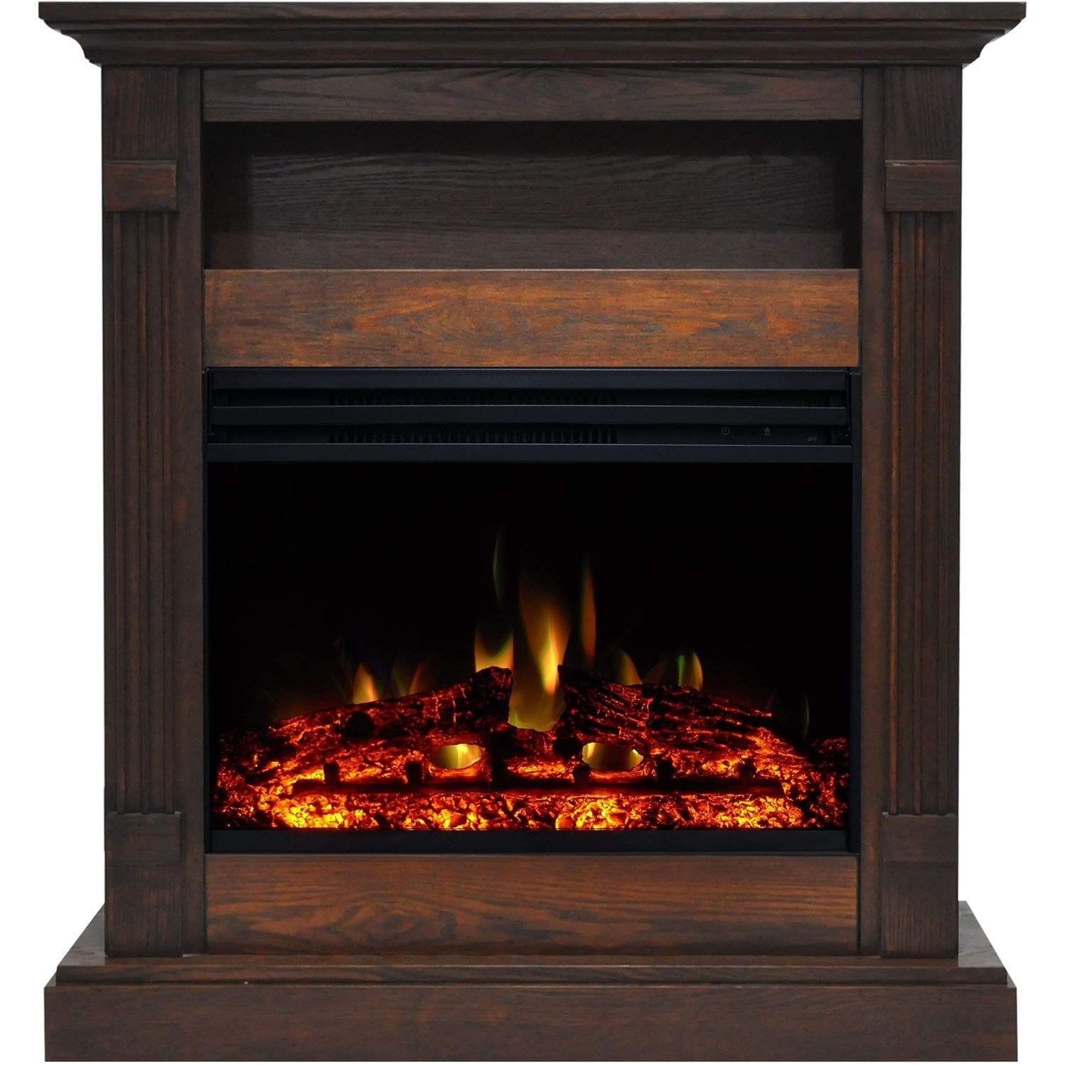 Cambridge Fireplace Mantels and Entertainment Centers Walnut Cambridge Sienna 34-In. Electric Fireplace Heater with Walnut Mantel, Enhanced Log Display, Multi-Color Flames, and Remote Control, Cambridge Fireplace Mantels and Entertainment Centers Walnut Cambridge Sienna 34-In. Electric Fireplace Heater with Walnut Mantel, Enhanced Log Display, Multi-Color Flames, and Remote Control,